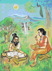Агастья и Муруган изучают тамильский алфавит